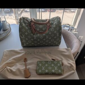 Inspired Olive Green Monogram Crossbody